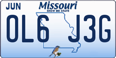 MO license plate OL6J3G