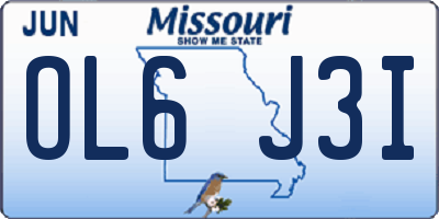 MO license plate OL6J3I