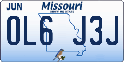 MO license plate OL6J3J