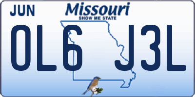 MO license plate OL6J3L
