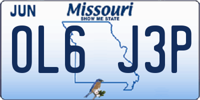 MO license plate OL6J3P