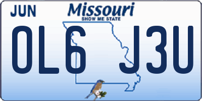 MO license plate OL6J3U