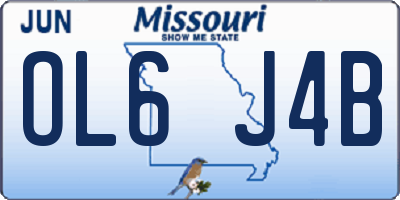 MO license plate OL6J4B