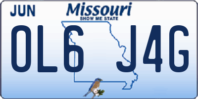 MO license plate OL6J4G