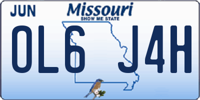 MO license plate OL6J4H