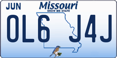 MO license plate OL6J4J