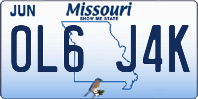MO license plate OL6J4K