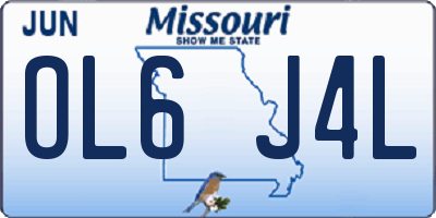 MO license plate OL6J4L