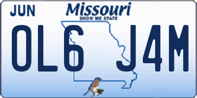 MO license plate OL6J4M