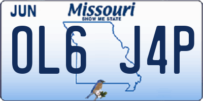 MO license plate OL6J4P