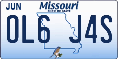 MO license plate OL6J4S