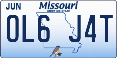 MO license plate OL6J4T