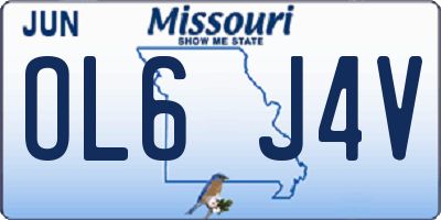 MO license plate OL6J4V