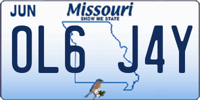 MO license plate OL6J4Y