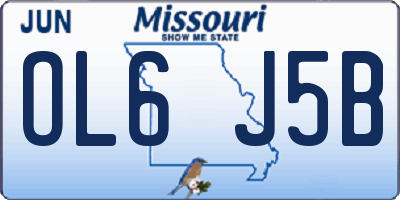 MO license plate OL6J5B