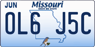MO license plate OL6J5C