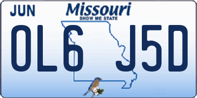 MO license plate OL6J5D