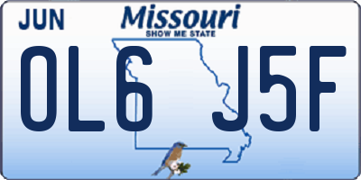 MO license plate OL6J5F