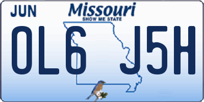 MO license plate OL6J5H