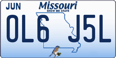 MO license plate OL6J5L