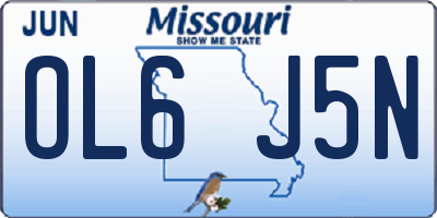 MO license plate OL6J5N