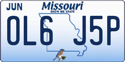 MO license plate OL6J5P