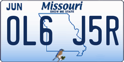 MO license plate OL6J5R