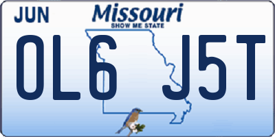 MO license plate OL6J5T