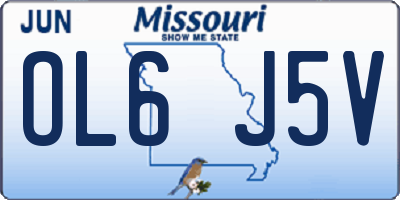 MO license plate OL6J5V