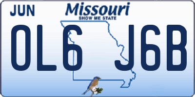 MO license plate OL6J6B