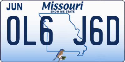 MO license plate OL6J6D