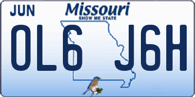 MO license plate OL6J6H