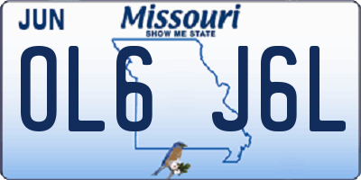 MO license plate OL6J6L