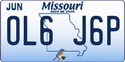 MO license plate OL6J6P