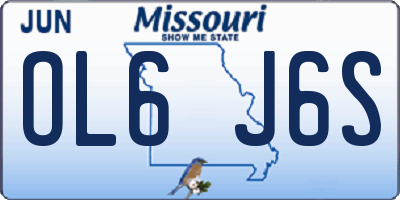 MO license plate OL6J6S