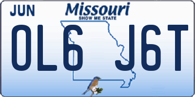 MO license plate OL6J6T