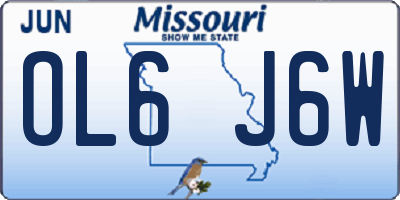 MO license plate OL6J6W
