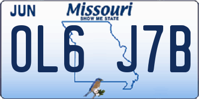 MO license plate OL6J7B