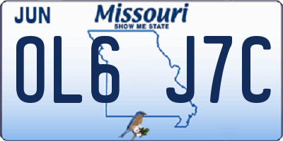 MO license plate OL6J7C