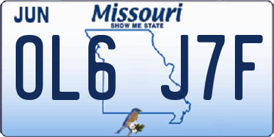 MO license plate OL6J7F