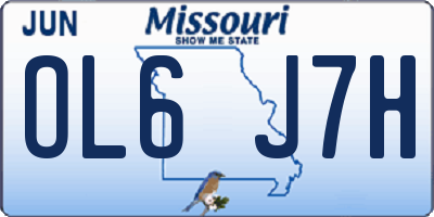 MO license plate OL6J7H