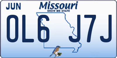 MO license plate OL6J7J