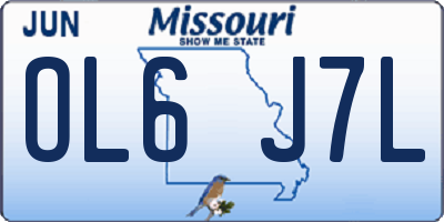 MO license plate OL6J7L