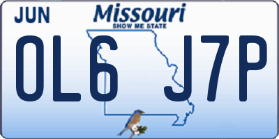 MO license plate OL6J7P