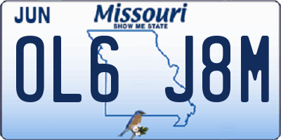 MO license plate OL6J8M