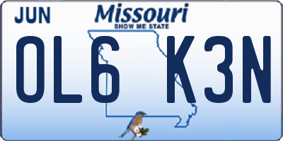 MO license plate OL6K3N
