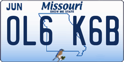 MO license plate OL6K6B