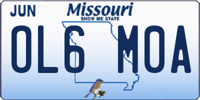 MO license plate OL6M0A