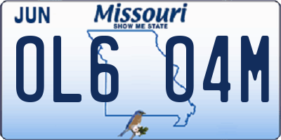 MO license plate OL6O4M