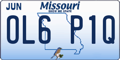 MO license plate OL6P1Q